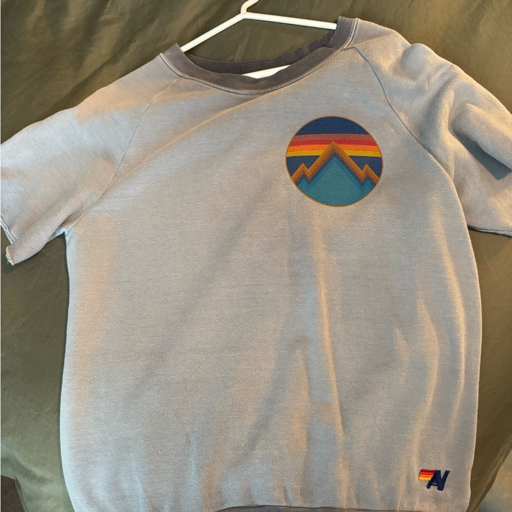 Gray Aviator Nation Short Sleeve Sweatshirt